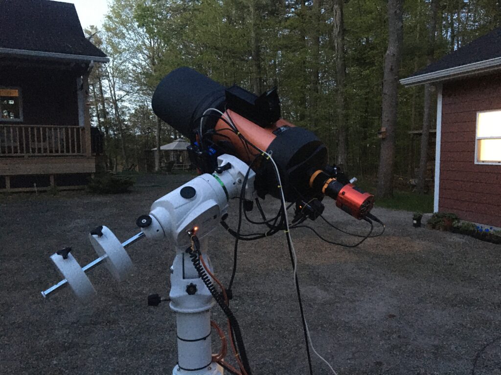 Cliffside Observatory telescope setup, Celestron 8SE on the Sky Watcher 6R Pro Mount