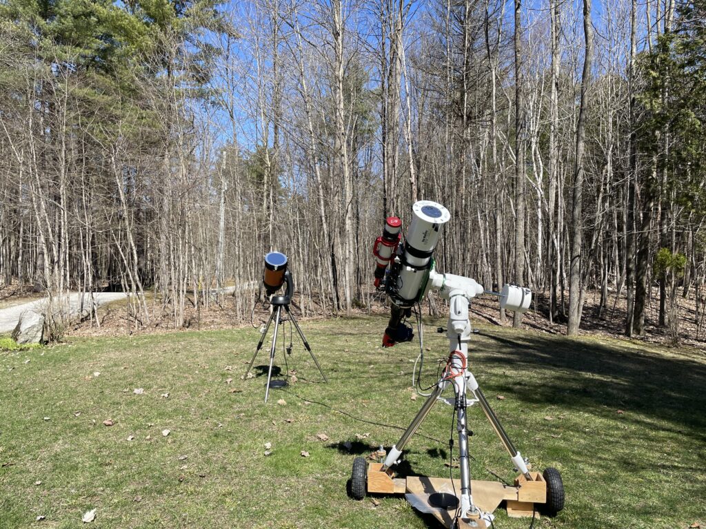 Cliffside Observatory telescope setup, Setting up for the April 2024 solar eqlipse